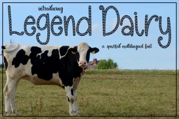 Legend Dairy: The Uniquely Bold Cow Print Font for Digital Creators